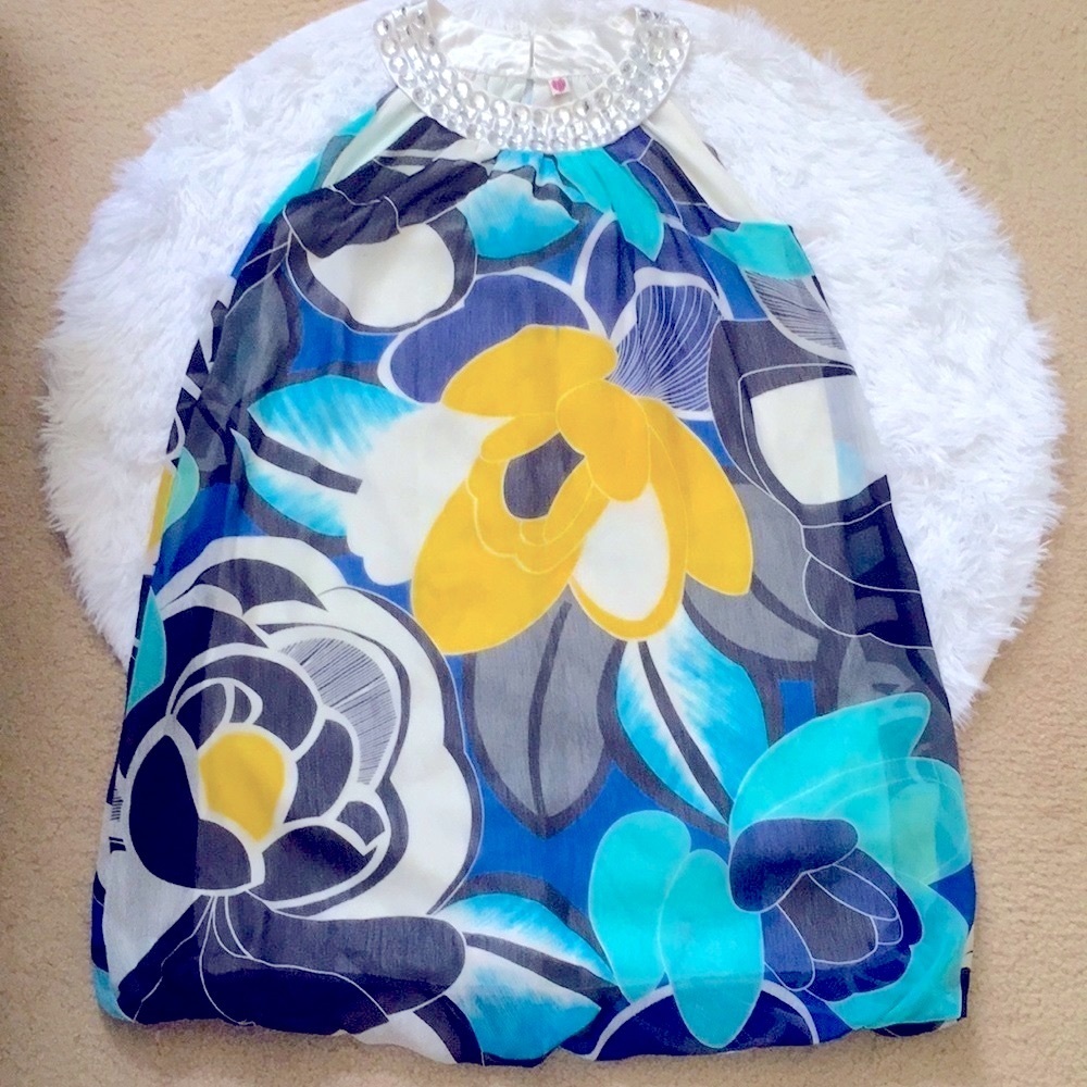 AUW Mod Style Inspired Floral Spring Bubble Dress